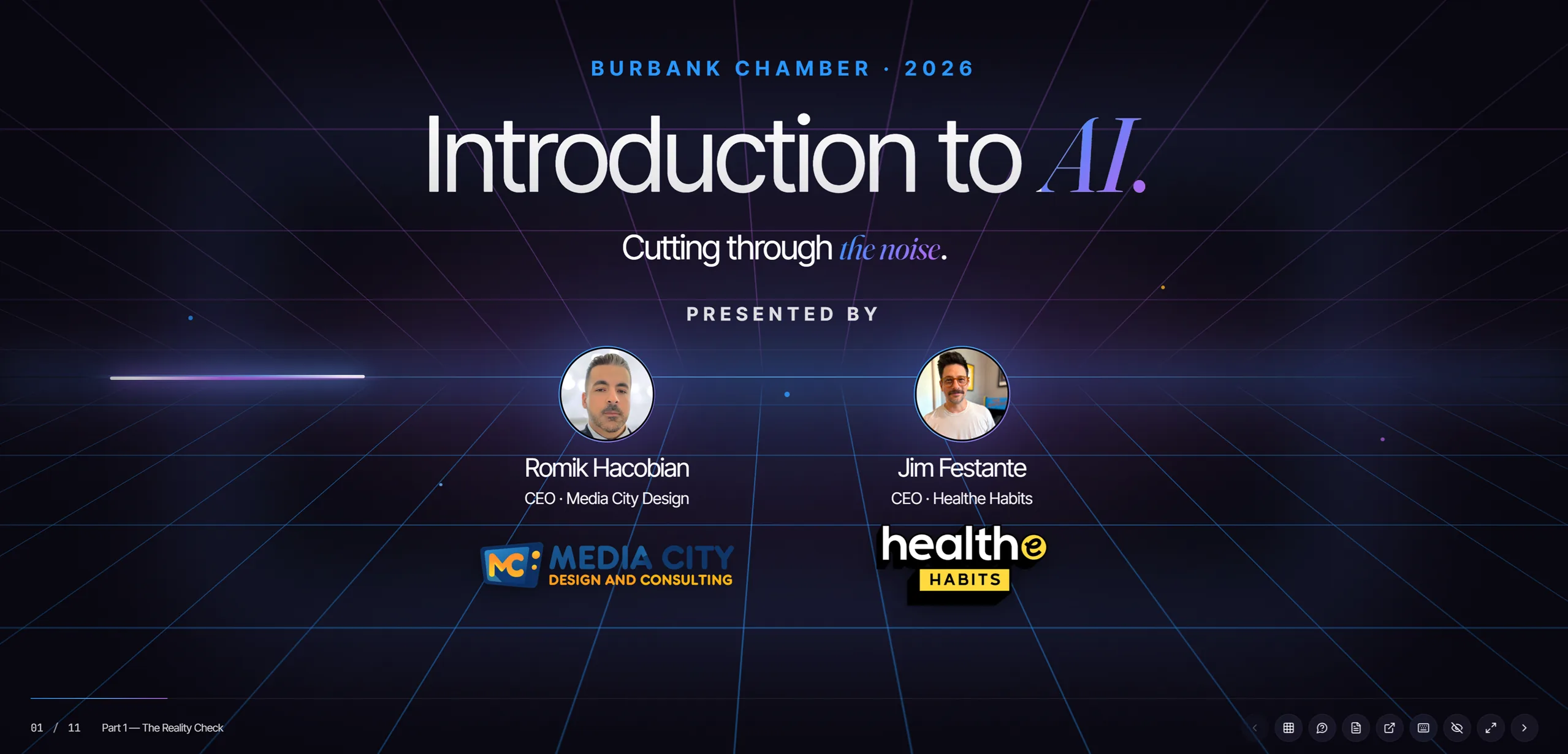 Preview of the Introduction to AI: Cutting Through the Noise. interactive deck