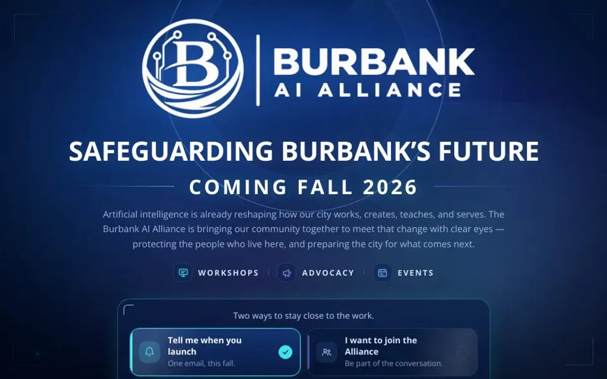 Burbank AI Alliance website homepage screenshot