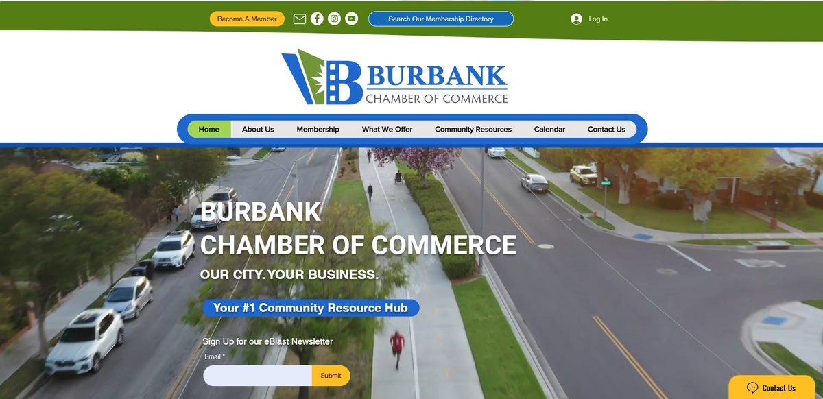 Burbank Chamber website preview