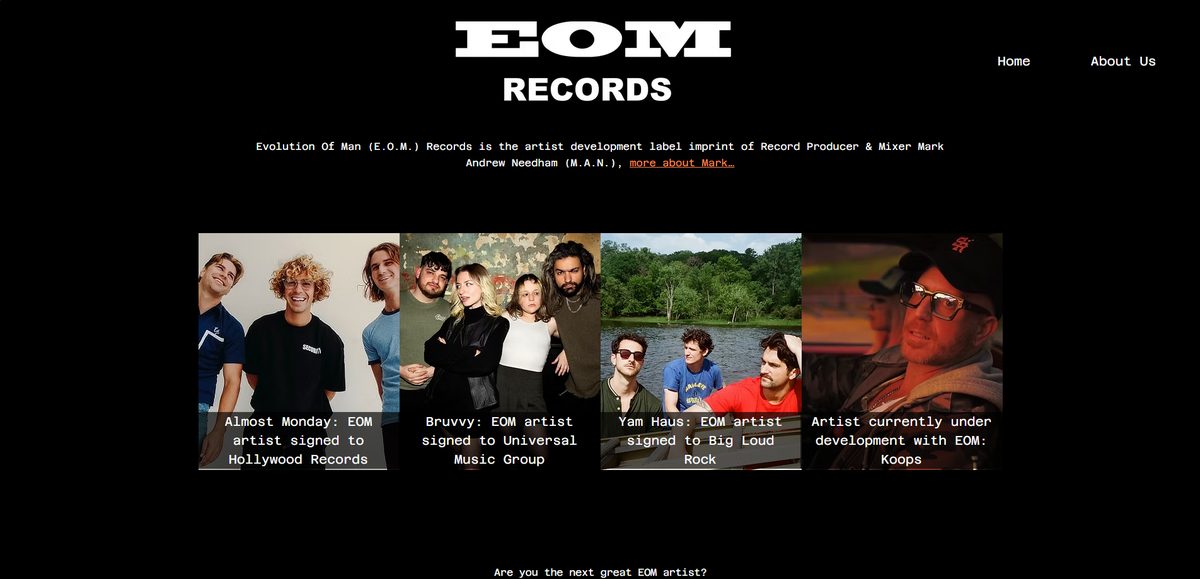 EOM Records website preview