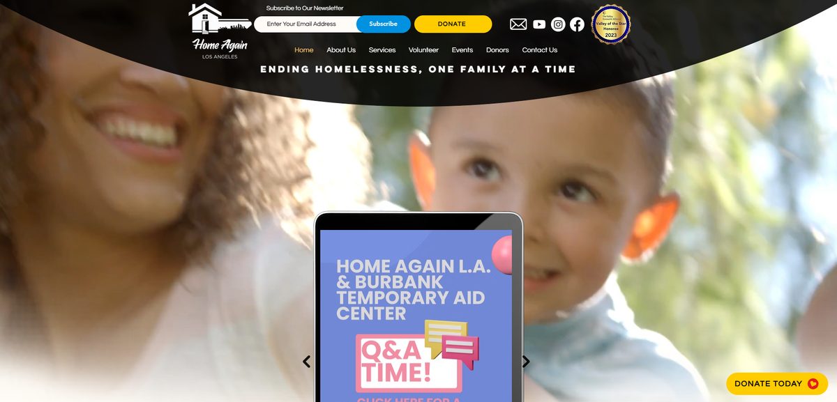 Home Again LA website preview