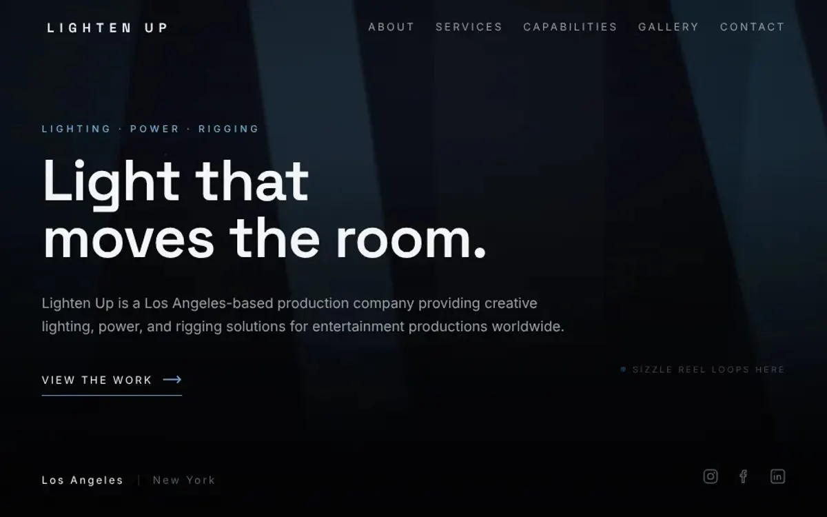Lighten Up website homepage screenshot